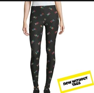 NWOT/ Flirtitude Printed Leggings - Juniors Black Multilove
